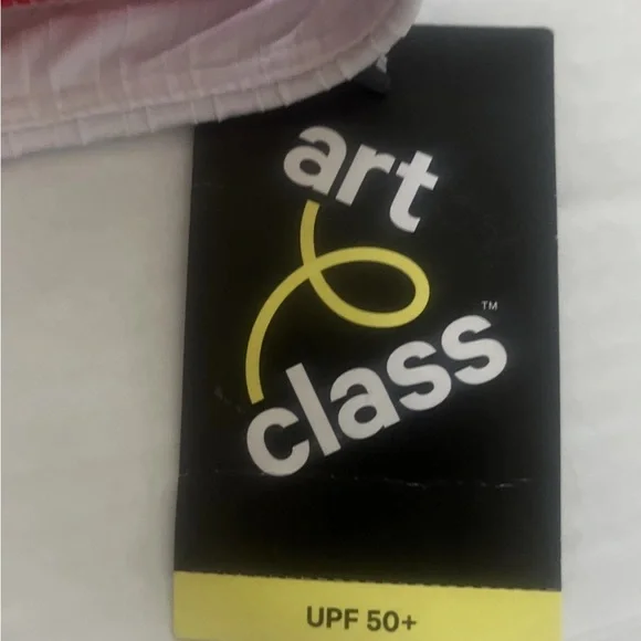 Art Class Girls Medium 8 Red Ribbed Swimsuit Top Americana UPF 50+ NWT - Picture 6 of 8